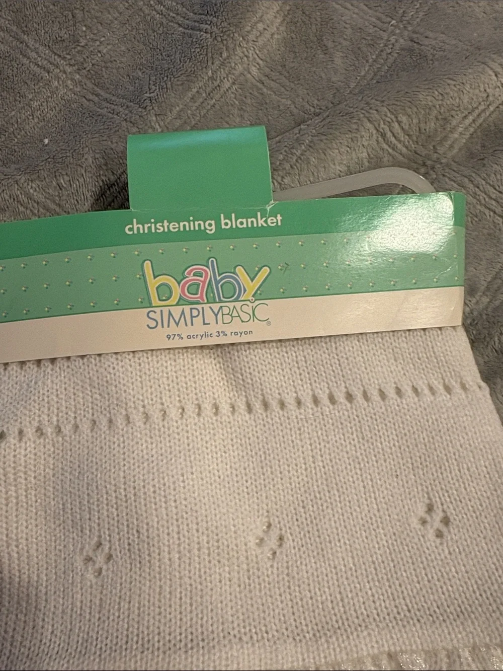 baby SIMPLYBASIC White Knit Christening Blanket